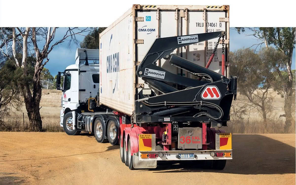 Heavy container transport truck